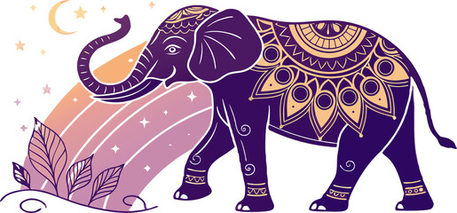 Diwali Elephant – Foil Gradient Glow