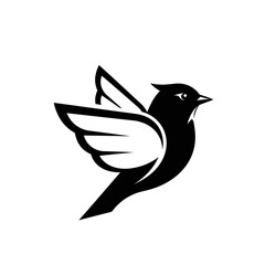 Flying Bird Icon – Minimalist Vector Bird in Flight Symbol for Freedom, Nature, and Logo Design