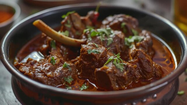 A bowl of meat with a spoon in it
