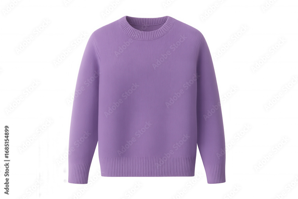Poster purple sweater isolated on transparent background, ideal for showcasing your designs or adding a pop
