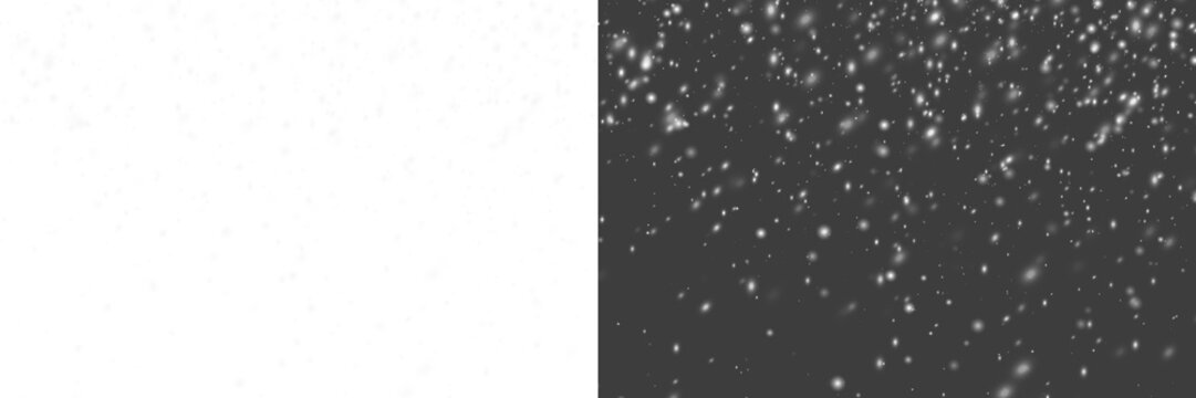 PNG Falling Snowflakes Overlay, Realistic Snowfall Effect on Transparent Background - Powered by Adobe