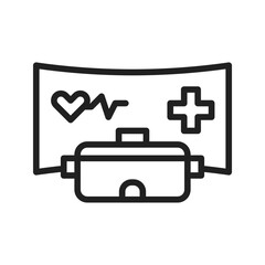 VR Healthcare icon vector image. Suitable for mobile apps, web apps and print media.