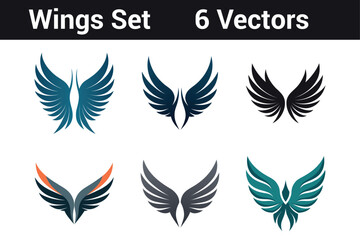 Wings Vector Bundle, Abstract Angel, Bird, and Fantasy Wing Illustrations
