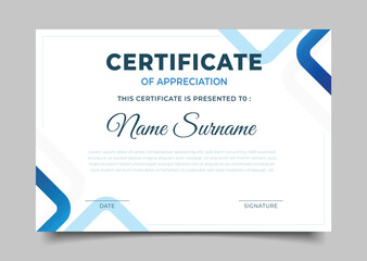 Modern Business Certificate of appreciation template geometric triangle frame design