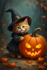 halloween background with pumpkin