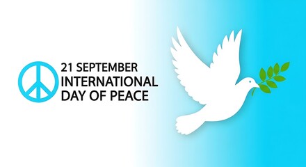 Celebrate International Day of Peace on September 21st with a symbol of hope and unity, a dove carrying an olive branch.
