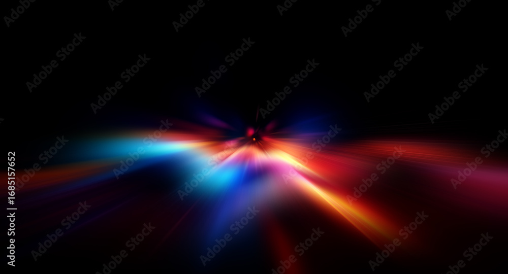 Aufkleber abstract image of luminous waves flowing across a dark backdrop. vivid colors blend smoothly, creati