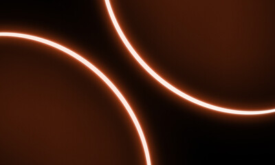 Abstract orange circles with glowing edges against a dark brown background