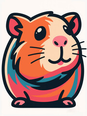 Guinea Pig Cute Illustrator Artwork Design Template Poster