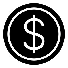 dollar coin glyph icon
