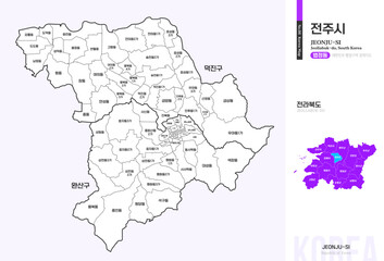 전라북도 진주시 법정동 윤곽선 지도