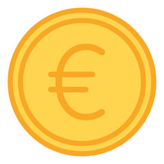 Obraz premium euro coin flat icon