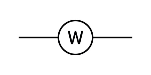 Wattmeter Symbol. Measure Electric Power.
