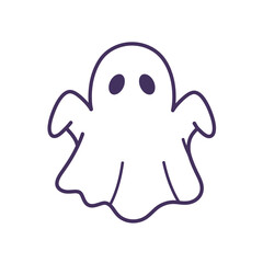 Fototapeta premium Friendly Halloween ghost illustration, perfect for spooky season designs, invitations, and playful branding