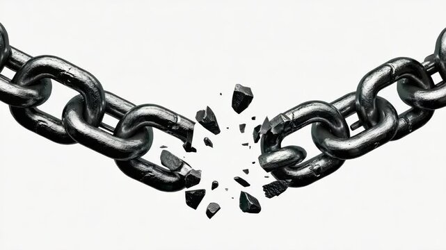 Chain links shattered with cracks