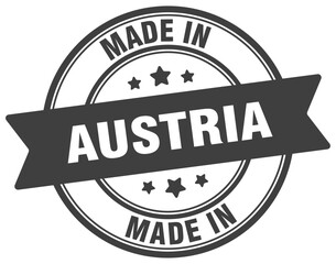 Made in Austria round sign. Made in Austria stamp.
