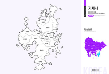 경상남도 거제시 법정동 윤곽선 지도