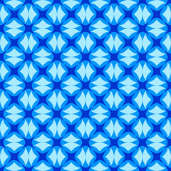 Seamless blue tile pattern with geometric shapes in soft shades. Elegant, romantic Mediterranean kitchen design. Perfect for walls, ceramics, textiles, and decorative surfaces.