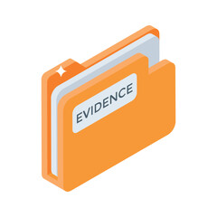 An isometric icon of closed evidence folder case