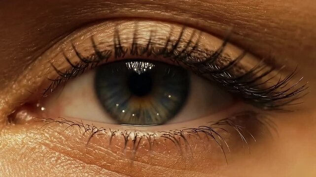 Close-up of a human eye showcasing deep emotion and detail  