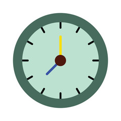 Simple Modern Wall Clock Vector Icon in Flat Design