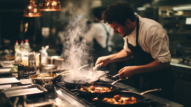 A chef cooking gourmet meals for a private dining experience, their second job (2)