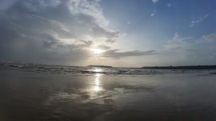 Serene Seascape with Dramatic Cloud Formation over Water