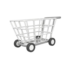 Shopping cart trolley isolated 3d render icon illustration
