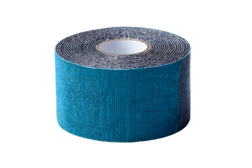 roll of blue kinesiology tape  isolated on white background