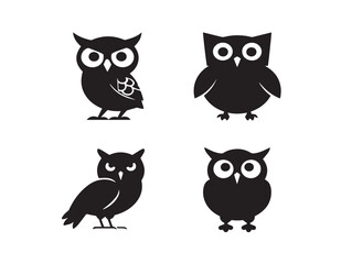 Fototapeta premium Majestic Owl Silhouette Vector Illustration For Creative Concepts