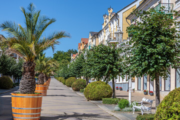 Summer walk through the spa town of Frantiskovy Lazne in the Czech Republic