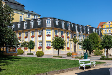 Summer walk through the spa town of Frantiskovy Lazne in the Czech Republic