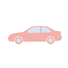 Fototapeta premium Stylish coral sedan car icon representing travel, transportation, journeys, and modern lifestyle choices for your projects
