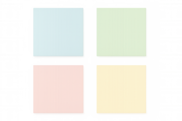 Pastel sticky notes clustered on clear surface, providing colorful workspace for quick notes and visual communication