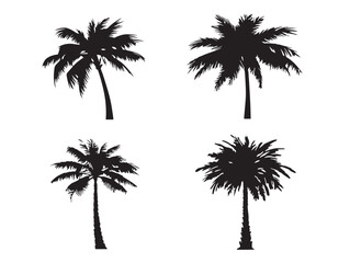 Naklejka premium Tropical Palm Tree Silhouette Vector Illustration For Summer Posters