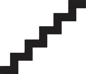 Silhouette vector of floating stairs top view design, abstract architectural step graphic for modern home decor.