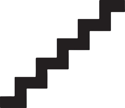 Silhouette vector of floating stairs top view design, abstract architectural step graphic for modern home decor.