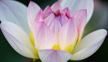 Fototapeta premium Soft Pink and White Lotus Flower Bloom Close Up