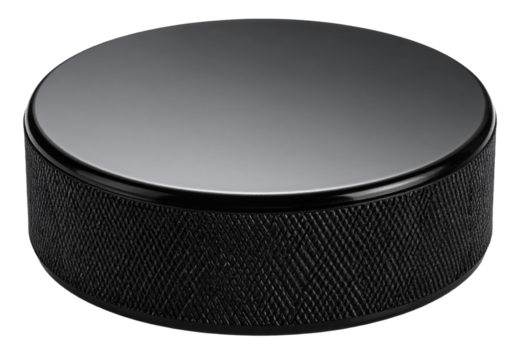 an ice hockey puck isolated on white background