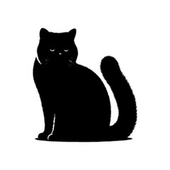 Cute Sitting Cat Vector Illustration – Adorable Domestic Pet Design