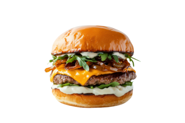 Delightful Double Decker Burger: A mouthwatering double-decker burger featuring a juicy patty, melted cheese, and fresh toppings. It’s a culinary masterpiece of savory goodness. 