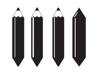 Classic Pencil Silhouette Vector Icon Set For Creative Design