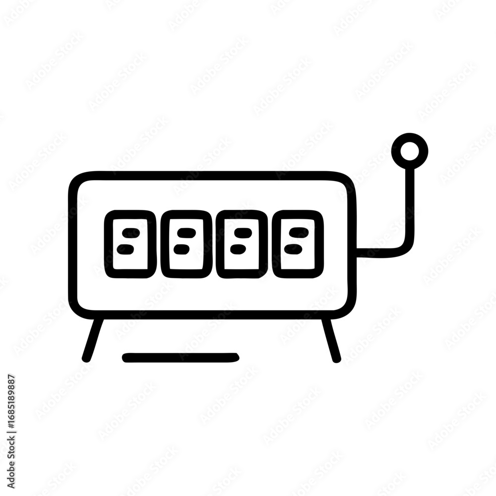 Poster simple outline drawing of a digital clock with an alarm bell on the right side showing time