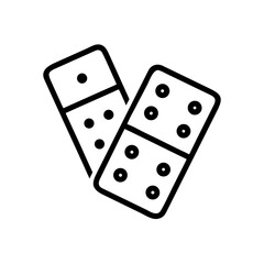 Two domino tiles showing different numbers of spots in a simple black and white outline style design