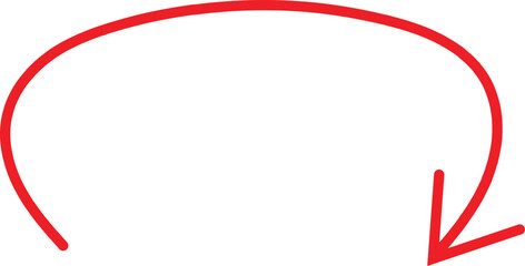 Hand drawn arrow icon vector, doodle drawn arrow pointing down for highlight and emphasize
