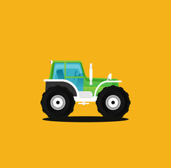 Flat vector tractor for design 