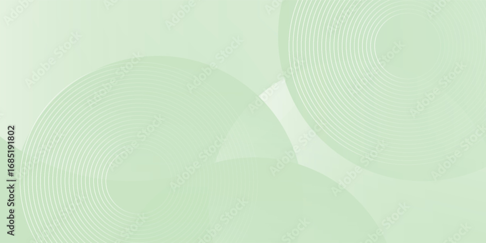 Wall mural minimalist soft abstract background in gradient green and white tones with circles. circle effect st