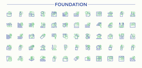 Foundation colorful line icon set. Contains outline symbols like linearity, charity, charity, community, volunteer and more. Thin outline icons pack. Community icon set. Editable stroke.