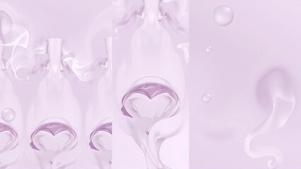 Abstract Heart Shapes and Bubbles