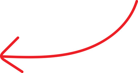 Hand drawn arrow icon vector, doodle drawn arrow pointing left for highlight and emphasize
